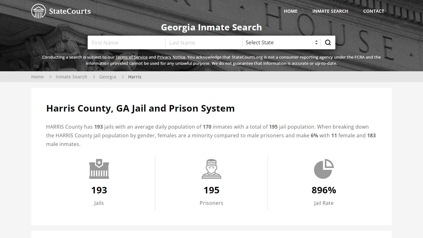 Harris County, GA Inmate Search - StateCourts